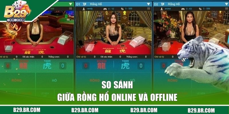 So sánh giữa Rồng Hổ online và offline